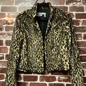 Debbie Shuchat Leopard Print Faux Fur Jacket - Size 6